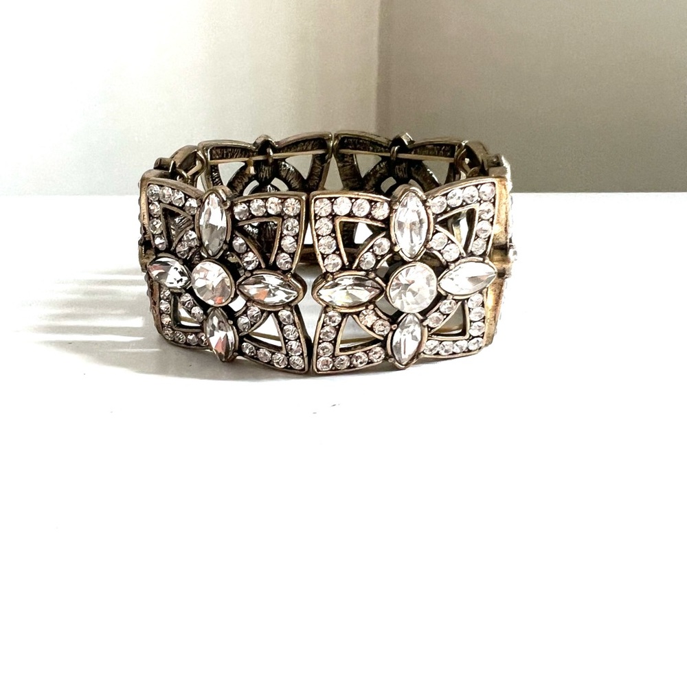 Art Deco large stretchy bracelet
